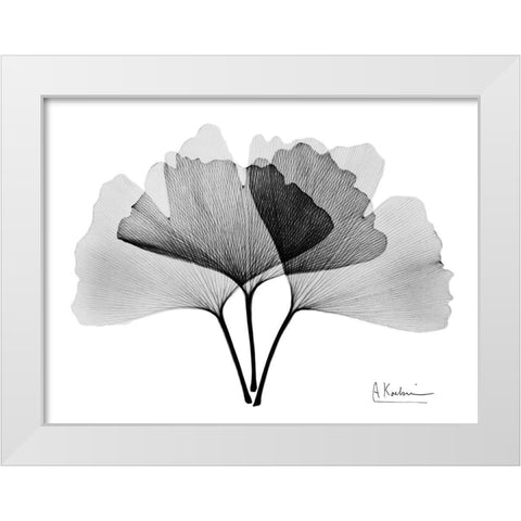 Inverted Ginko 2 White Modern Wood Framed Art Print by Koetsier, Albert