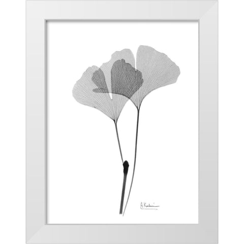 Inverted Ginko 4 White Modern Wood Framed Art Print by Koetsier, Albert