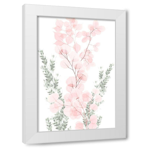 Blushing Bouquet 1 White Modern Wood Framed Art Print by Koetsier, Albert