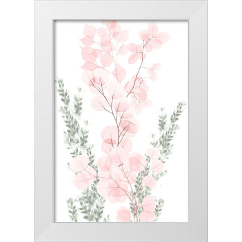 Blushing Bouquet 1 White Modern Wood Framed Art Print by Koetsier, Albert