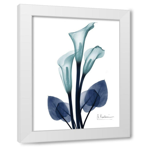 Midnight Calla Lily 1 White Modern Wood Framed Art Print by Koetsier, Albert