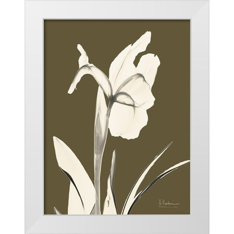 Iris Fall White Modern Wood Framed Art Print by Koetsier, Albert