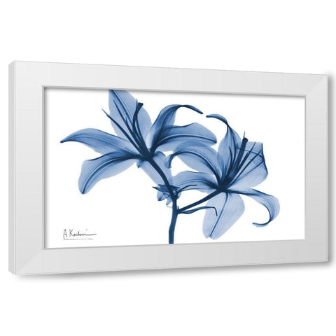 Indigo Infused Lily 2 White Modern Wood Framed Art Print by Koetsier, Albert