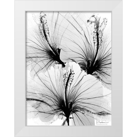 Floral Abstract 1 White Modern Wood Framed Art Print by Koetsier, Albert