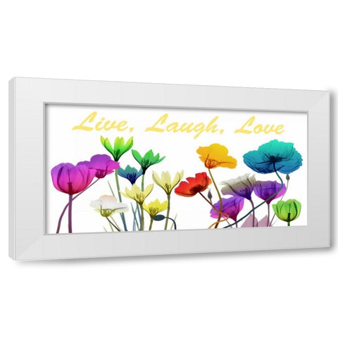 Live Laugh Love White Modern Wood Framed Art Print by Koetsier, Albert