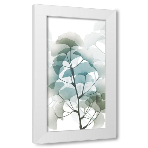 Sea Breeze Ginko 1 White Modern Wood Framed Art Print by Koetsier, Albert