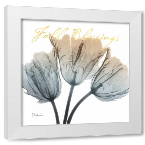 Fall Tulips White Modern Wood Framed Art Print by Koetsier, Albert