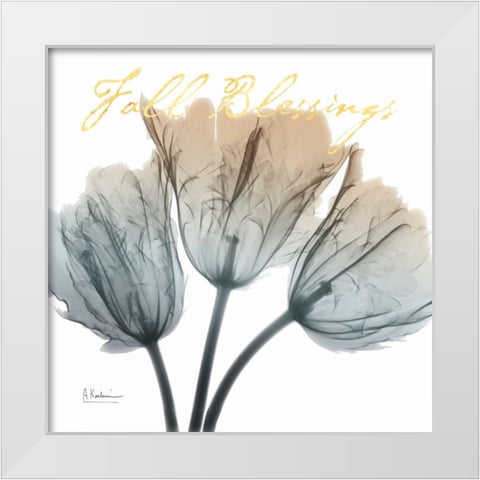 Fall Tulips White Modern Wood Framed Art Print by Koetsier, Albert