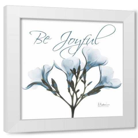 Be Joyful Oleander White Modern Wood Framed Art Print by Koetsier, Albert