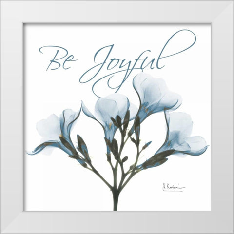 Be Joyful Oleander White Modern Wood Framed Art Print by Koetsier, Albert