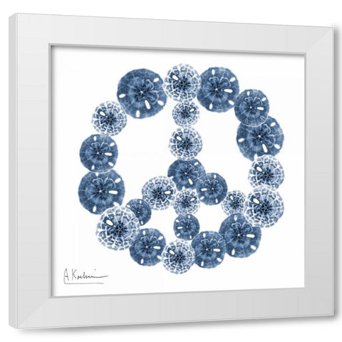 Peace Sand Dollars White Modern Wood Framed Art Print by Koetsier, Albert