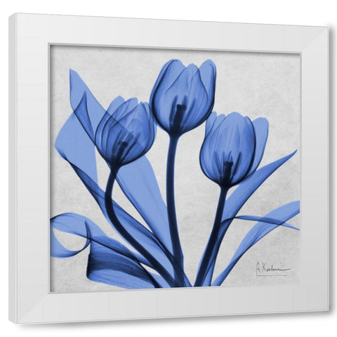 Midnight tulips 2 White Modern Wood Framed Art Print by Koetsier, Albert