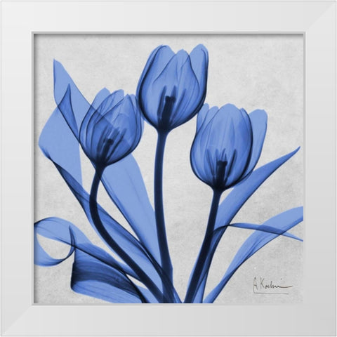 Midnight tulips 2 White Modern Wood Framed Art Print by Koetsier, Albert