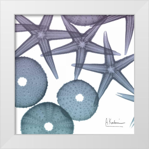 Lavender Dipped Starfish 2 White Modern Wood Framed Art Print by Koetsier, Albert