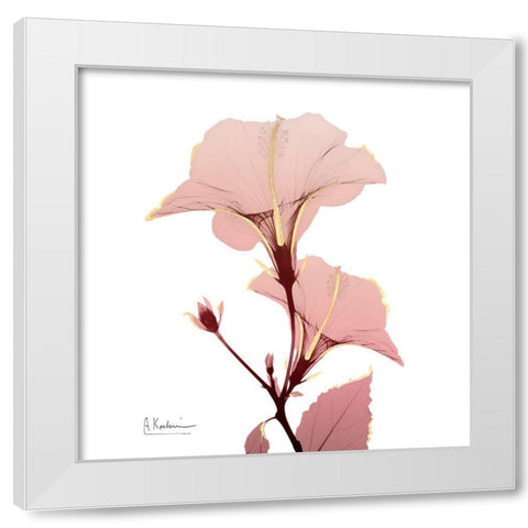 Golden Blush 1 White Modern Wood Framed Art Print by Koetsier, Albert