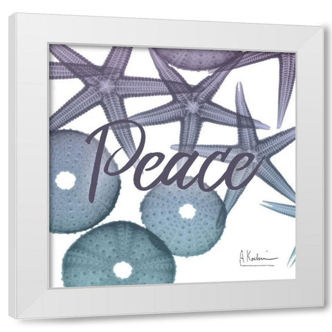 Peaceful Starfish White Modern Wood Framed Art Print by Koetsier, Albert