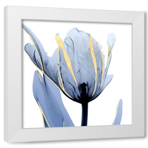 Moonlit Tulip White Modern Wood Framed Art Print by Koetsier, Albert