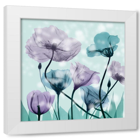 Midnight Flowerscape White Modern Wood Framed Art Print by Koetsier, Albert