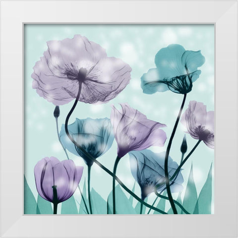 Midnight Flowerscape White Modern Wood Framed Art Print by Koetsier, Albert