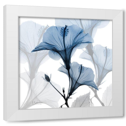 Steel Hibiscus White Modern Wood Framed Art Print by Koetsier, Albert