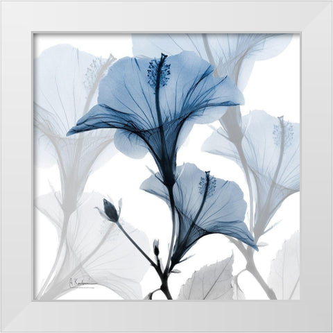 Steel Hibiscus White Modern Wood Framed Art Print by Koetsier, Albert