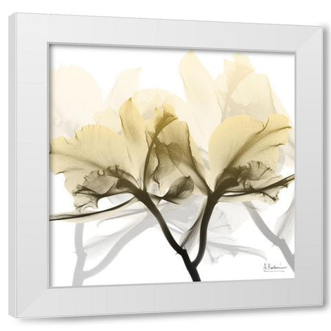 Flaxen Orchid White Modern Wood Framed Art Print by Koetsier, Albert