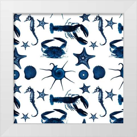 Aquatic Pattern 1 White Modern Wood Framed Art Print by Koetsier, Albert