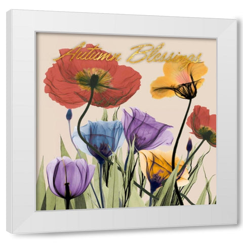 Flowerscape Blessings White Modern Wood Framed Art Print by Koetsier, Albert