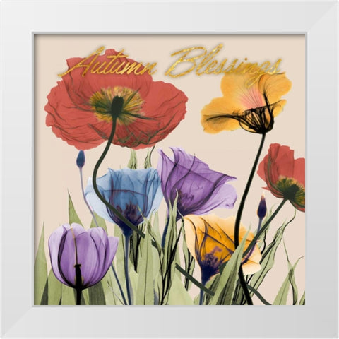 Flowerscape Blessings White Modern Wood Framed Art Print by Koetsier, Albert