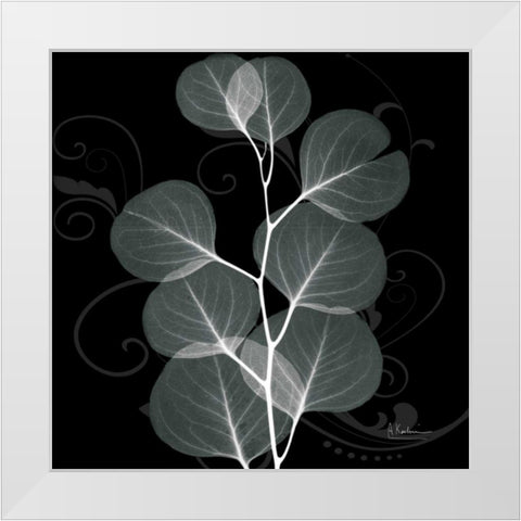 Mint Eucalyptus White Modern Wood Framed Art Print by Koetsier, Albert