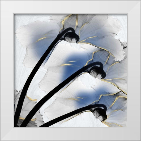 Indigo Luster Marble White Modern Wood Framed Art Print by Koetsier, Albert