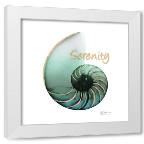 Shinny Serenity Snail 1 White Modern Wood Framed Art Print by Koetsier, Albert