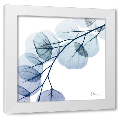 Blue Eucalyptus 1 White Modern Wood Framed Art Print by Koetsier, Albert