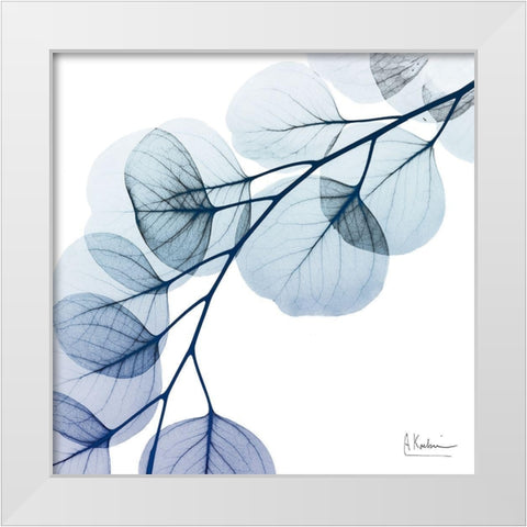 Blue Eucalyptus 1 White Modern Wood Framed Art Print by Koetsier, Albert