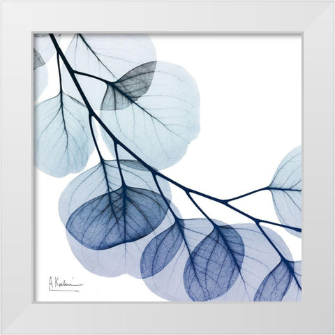 Blue Eucalyptus 2 White Modern Wood Framed Art Print by Koetsier, Albert