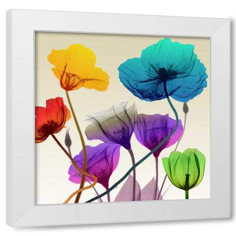 Floral Calm Pop White Modern Wood Framed Art Print by Koetsier, Albert