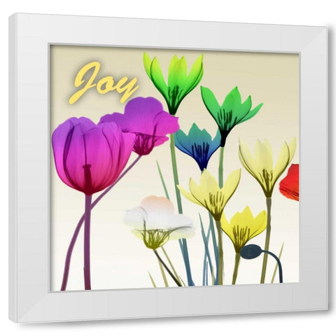 Floral Calm Pop Joy White Modern Wood Framed Art Print by Koetsier, Albert