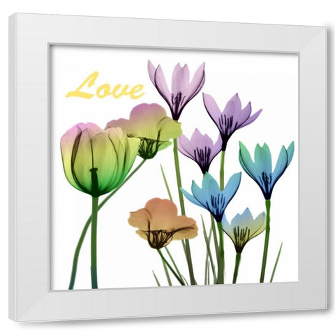 Floral Rainbow Love White Modern Wood Framed Art Print by Koetsier, Albert