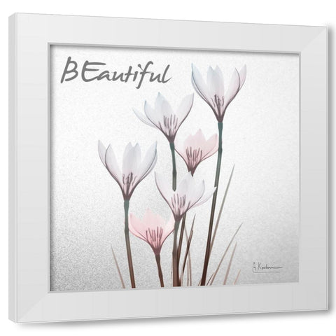 Beautiful White Rain Lily 1 White Modern Wood Framed Art Print by Koetsier, Albert
