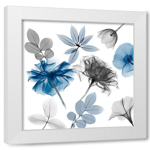 Floral Collage 3 White Modern Wood Framed Art Print by Koetsier, Albert