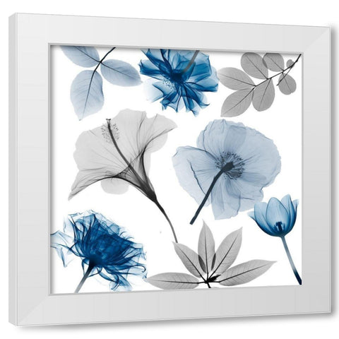 Floral Collage 4 White Modern Wood Framed Art Print by Koetsier, Albert