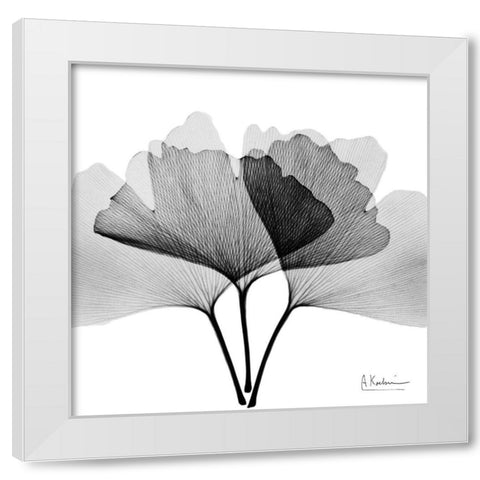 Inverted Ginko 5 White Modern Wood Framed Art Print by Koetsier, Albert