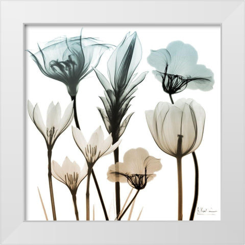 Sandy Floral Cluster 1 White Modern Wood Framed Art Print by Koetsier, Albert