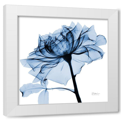 Indigo Rose 2 White Modern Wood Framed Art Print by Koetsier, Albert