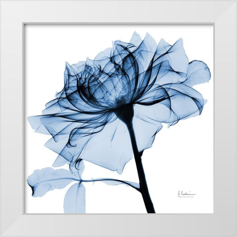 Indigo Rose 2 White Modern Wood Framed Art Print by Koetsier, Albert