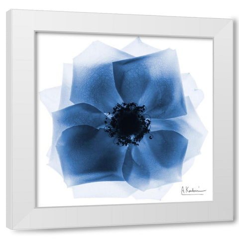 Indigo Rose Petals 2 White Modern Wood Framed Art Print by Koetsier, Albert