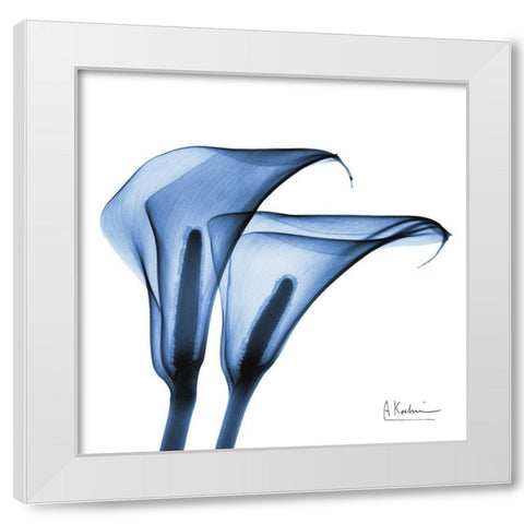 Indigo Infused Calla Lilies White Modern Wood Framed Art Print by Koetsier, Albert