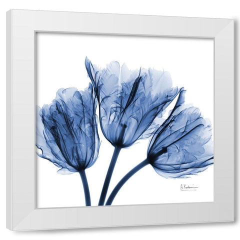 Indigo Stunning Tulips White Modern Wood Framed Art Print by Koetsier, Albert