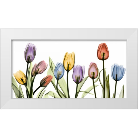 Tulipscape White Modern Wood Framed Art Print by Koetsier, Albert