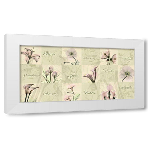 Blushing Buds White Modern Wood Framed Art Print by Koetsier, Albert